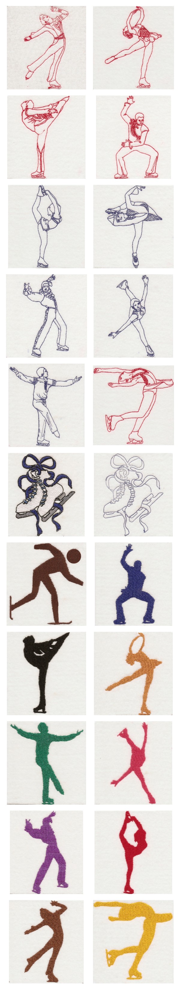 Ice Skaters Embroidery Machine Design Details