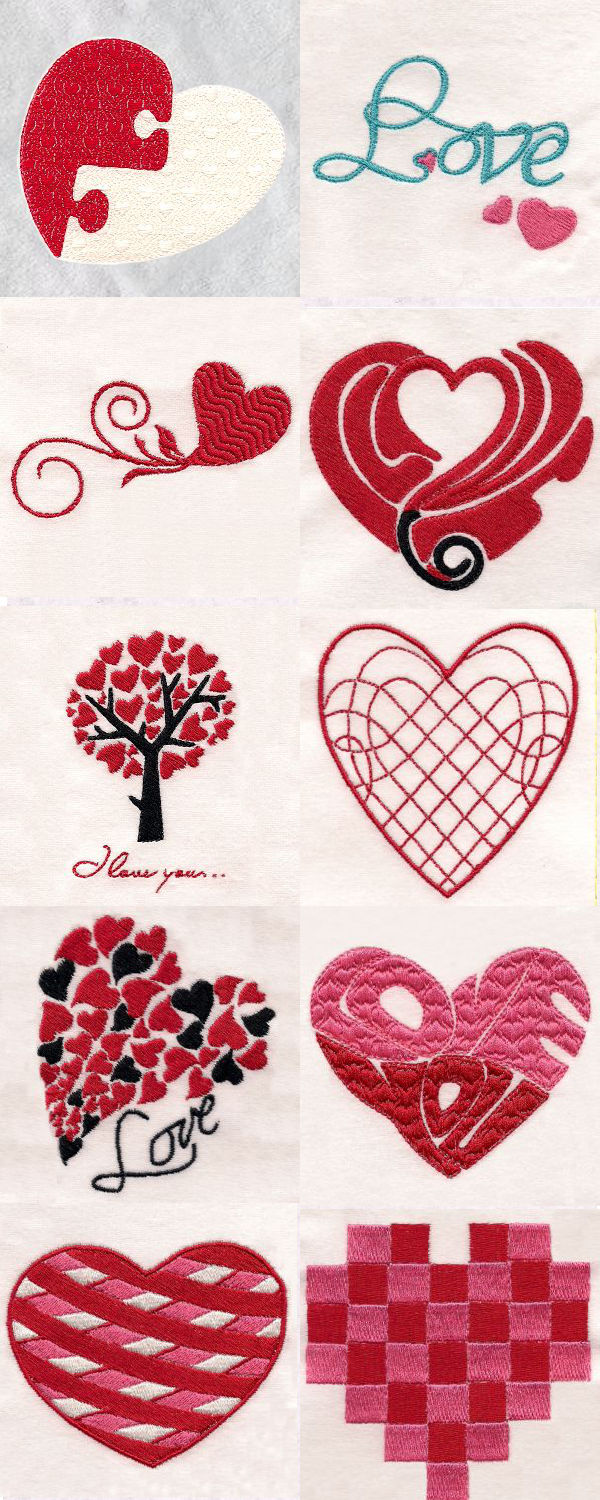 I Heart You Embroidery Machine Design Details