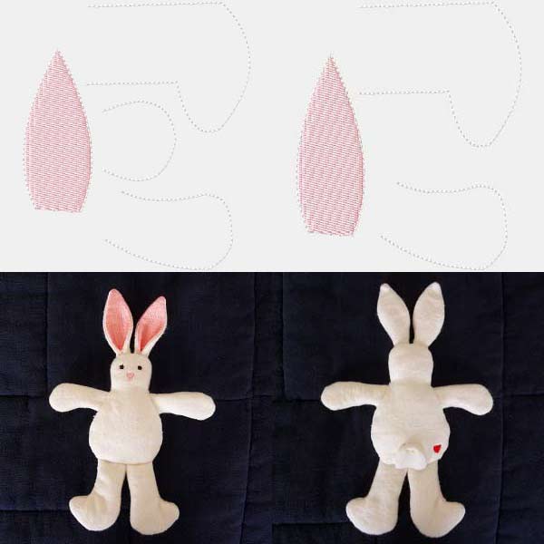 In The Hoop Bunny Toy Embroidery Machine Design Details