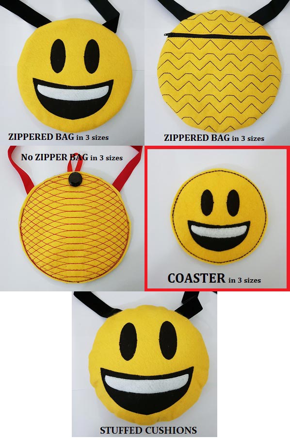 In The Hoop Emoji Variety Pack Embroidery Machine Design Details