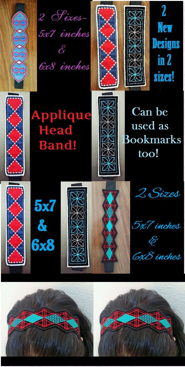 In The Hoop Headbands Embroidery Machine Design Details