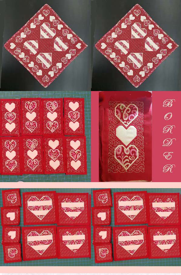 In The Hoop Valentine Quilt Block Embroidery Machine Design Details