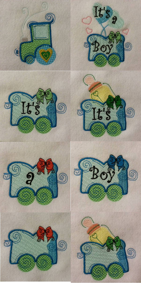 Its a Boy Train Embroidery Machine Design Details