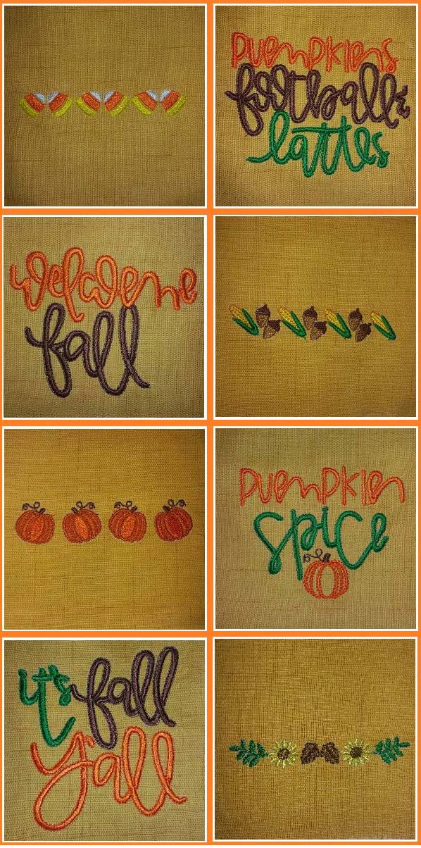 Machine Embroidery Designs It Is Fall Set