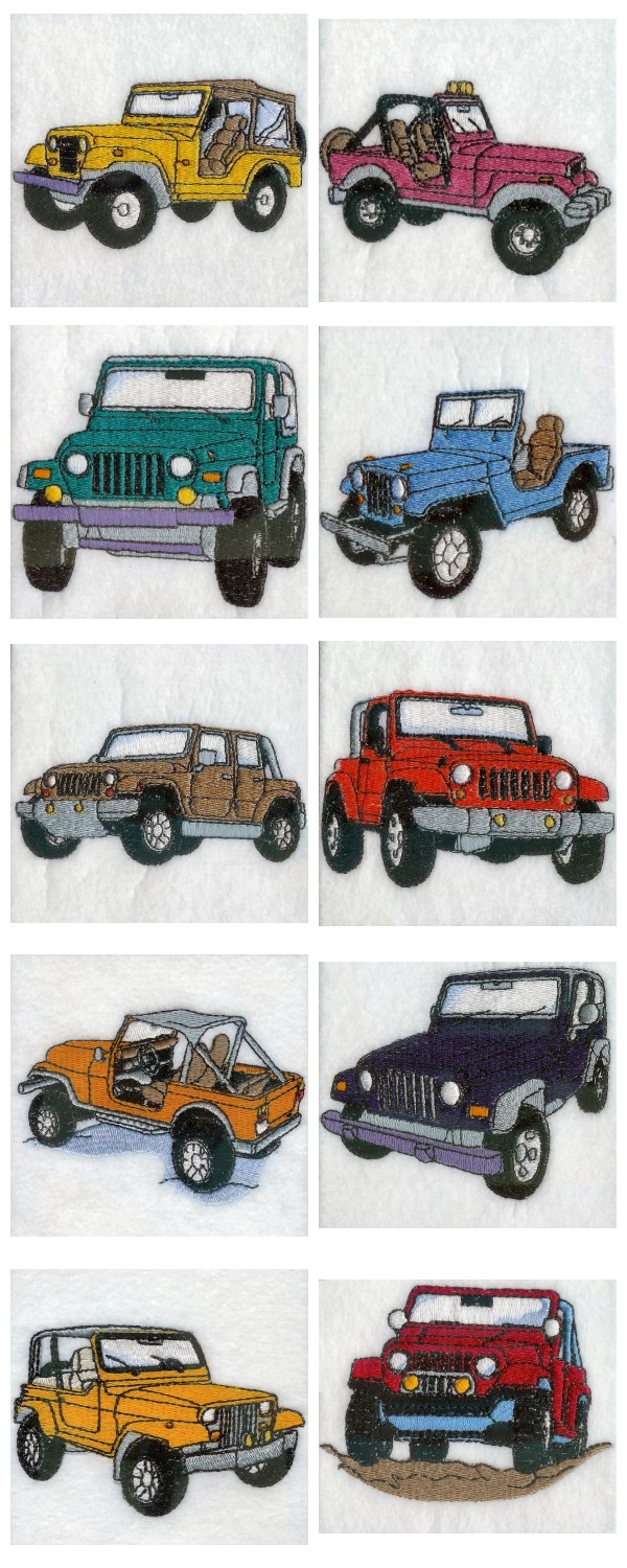 Jeeps Embroidery Machine Design Details