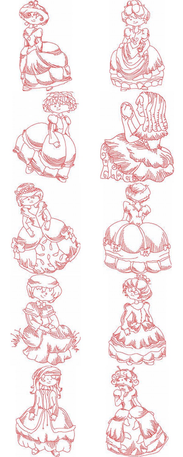 JN Bonnets Big Dresses Embroidery Machine Design Details