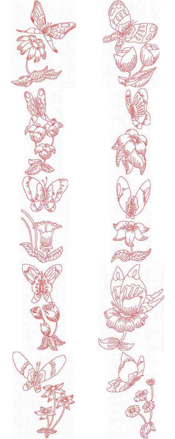 JN Butterflies Embroidery Machine Design Details