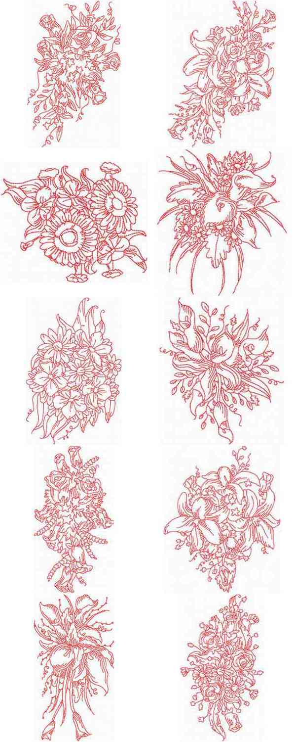 Machine Embroidery Designs - JN Floral Bouquets Set