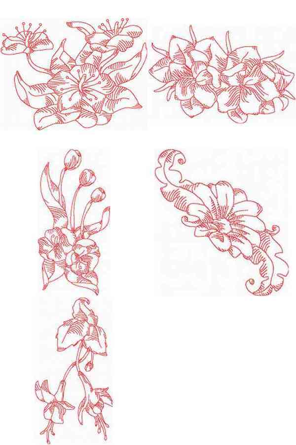 JN Flowers Mini Set Embroidery Machine Design Details