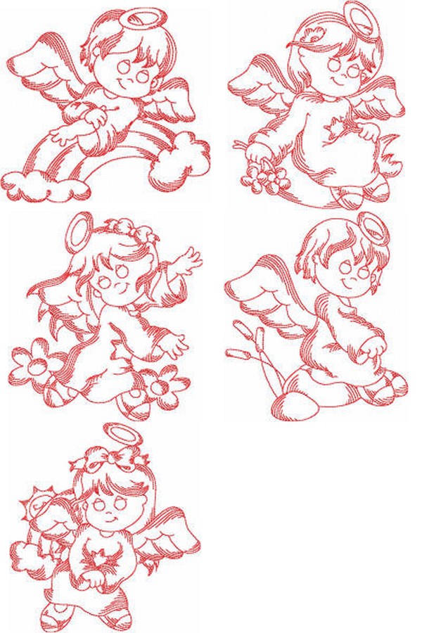 JN Lil Angels 1 Embroidery Machine Design Details