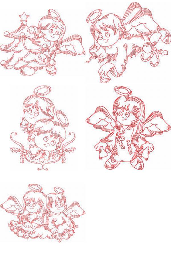 JN Little Angels Christmas2 Embroidery Machine Design Details