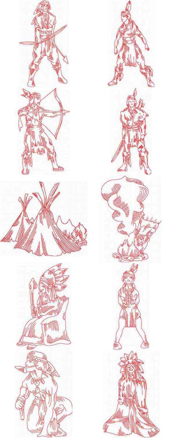 JN Native American Embroidery Machine Design Details