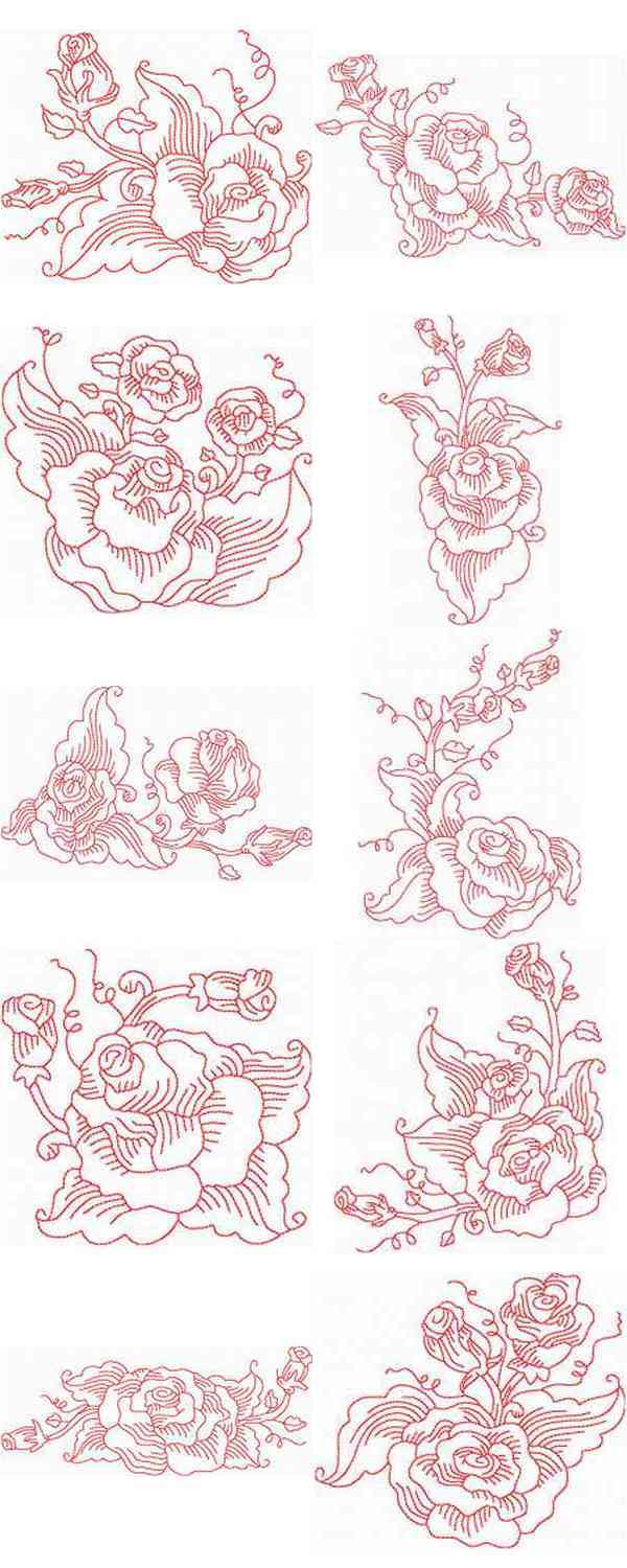 JN Roses Embroidery Machine Design Details