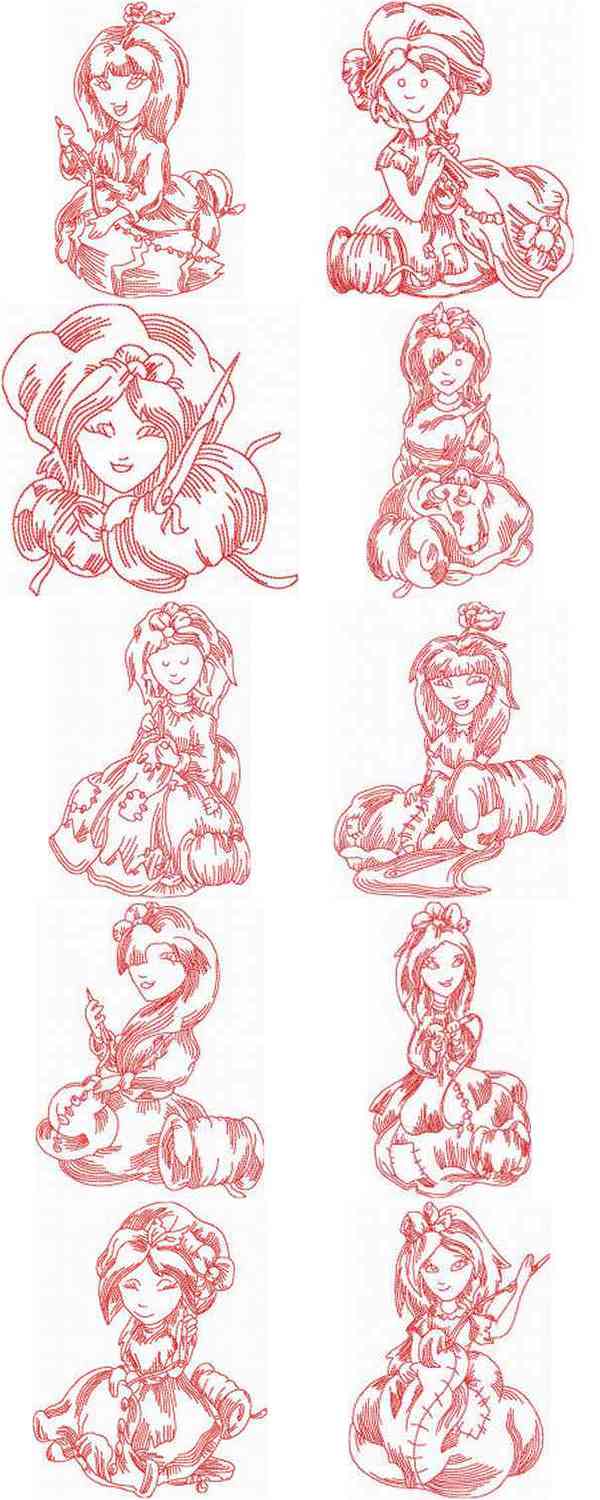 JN Sewing Time Girl Embroidery Machine Design Details