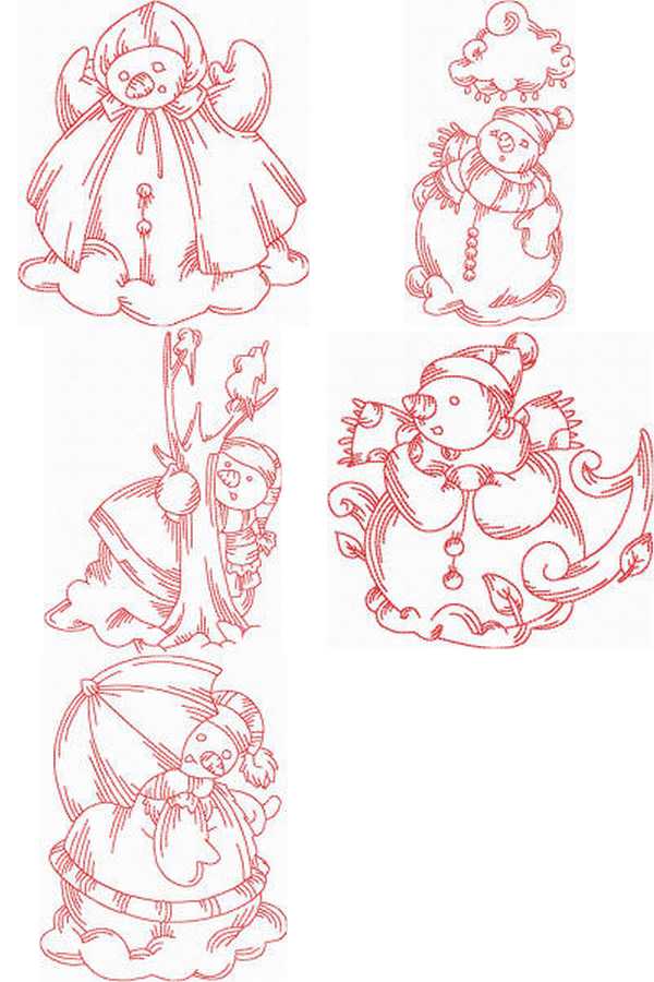 JN Snowman Embroidery Machine Design Details