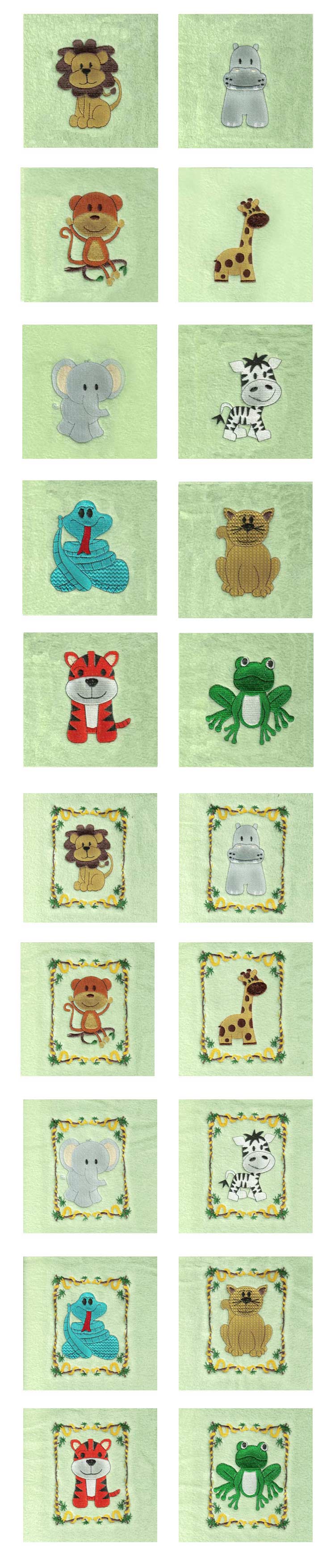 Jungle Quilt Blocks Embroidery Machine Design Details