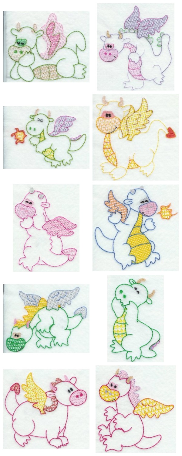 Lacey Dragons Embroidery Machine Design Details