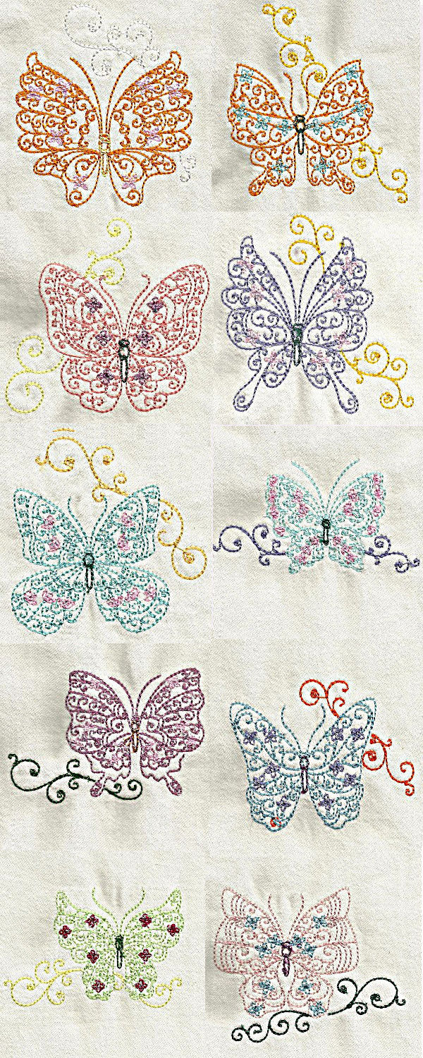 Lacy Butterflies 2 Embroidery Machine Design Details