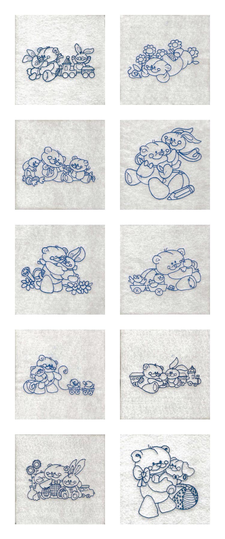 Line Art Teddy Bears Embroidery Machine Design Details