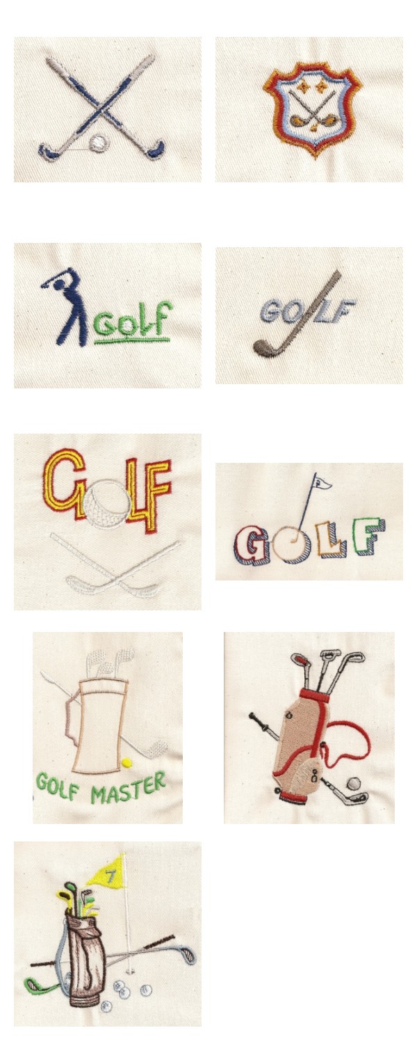 Lets Go Golfing Embroidery Machine Design Details