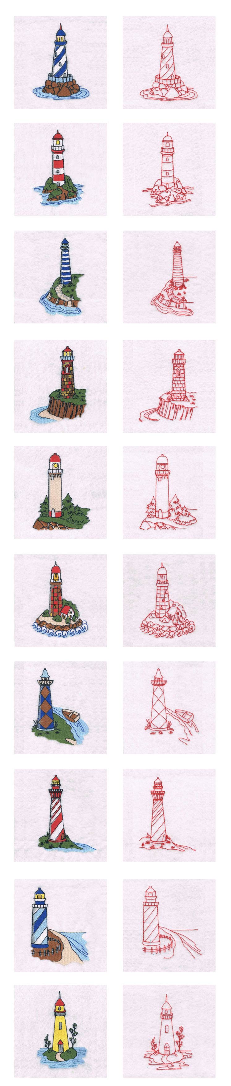 Lighthouses Embroidery Machine Design Details