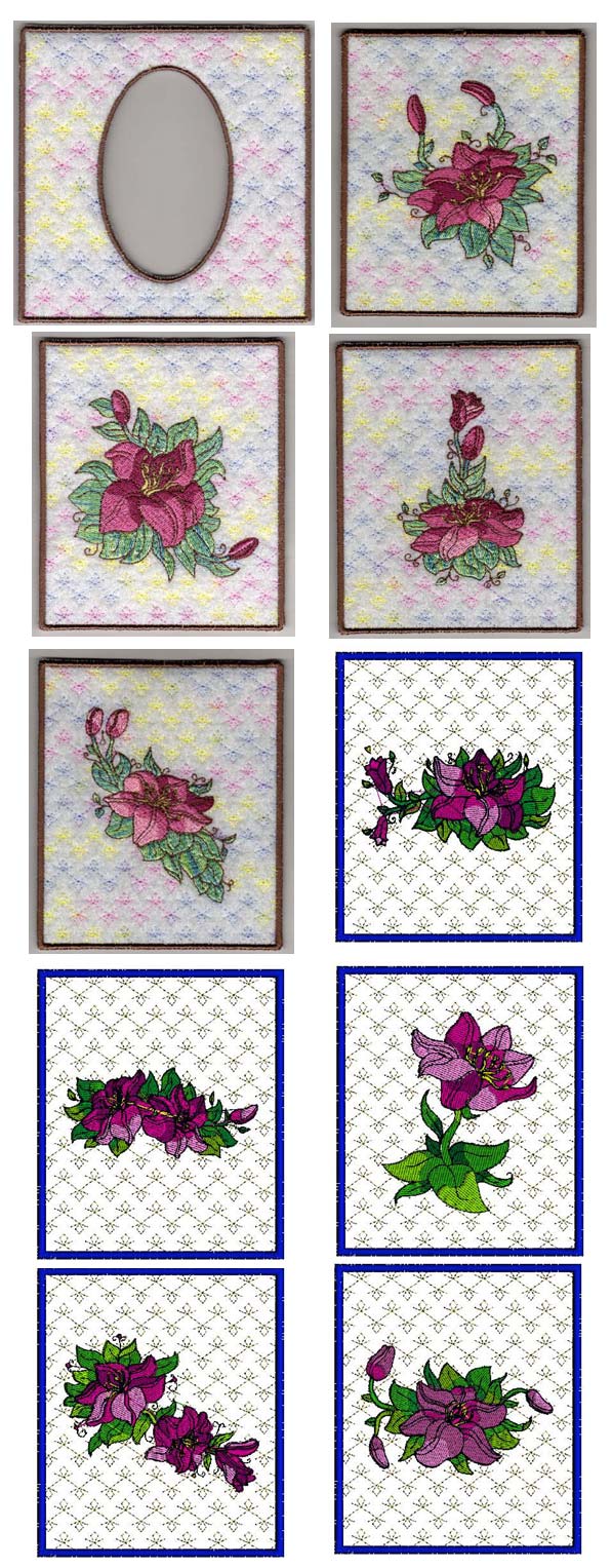 Lily Tissue Box Embroidery Machine Design Details