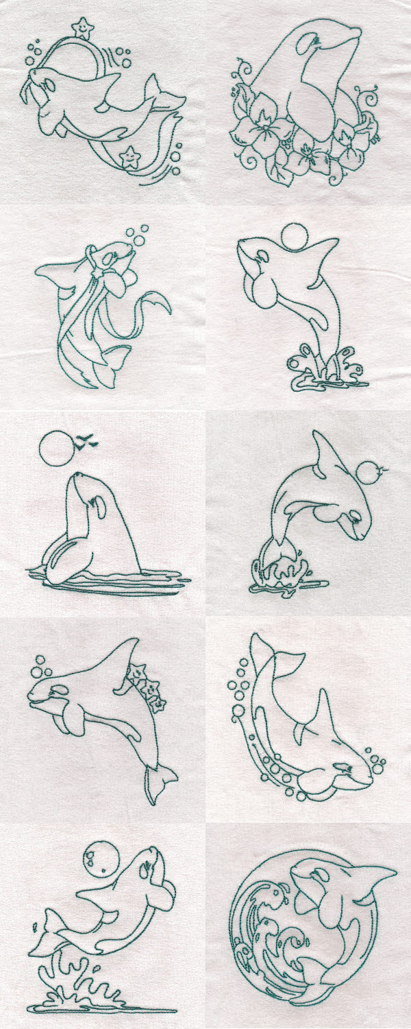 Little Orcas Embroidery Machine Design Details