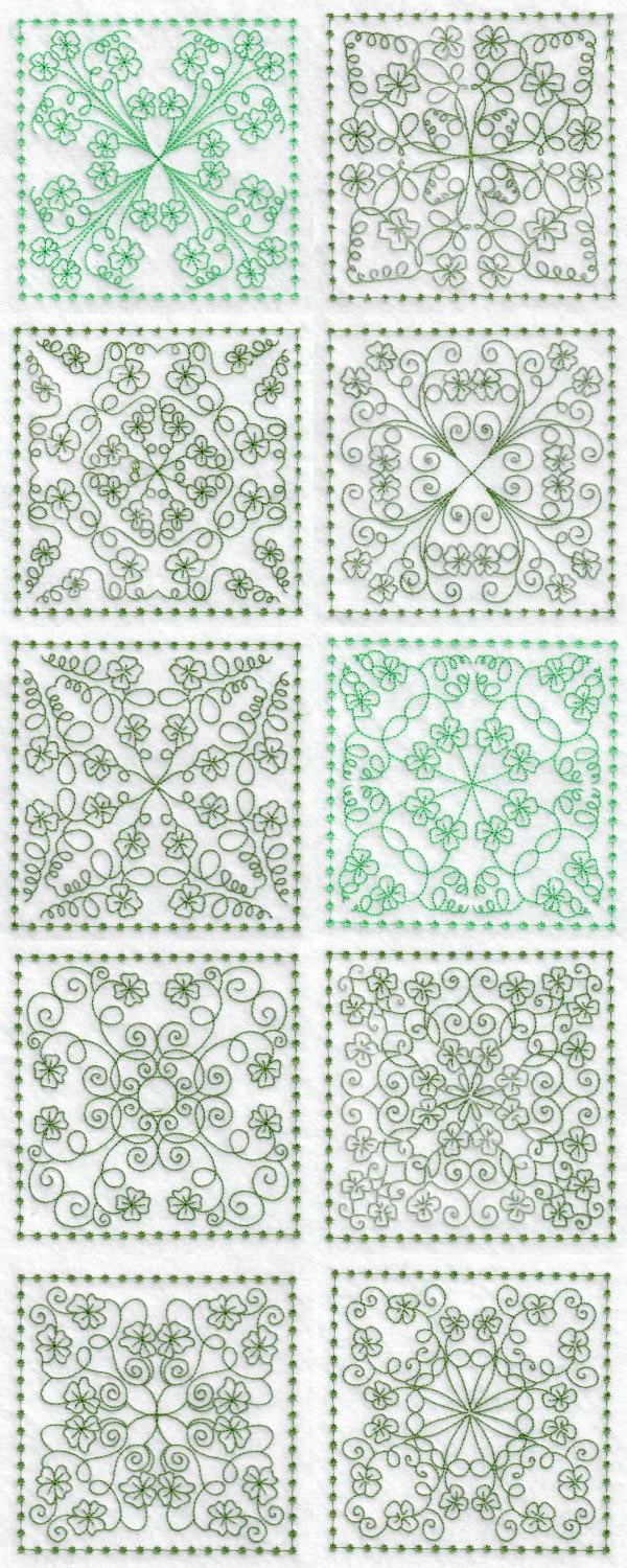 Lucky Clover Blocks Embroidery Machine Design Details