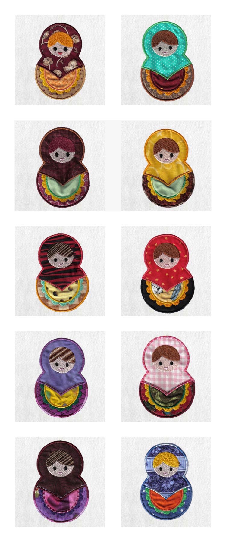 Matryoshka Dolls Embroidery Machine Design Details