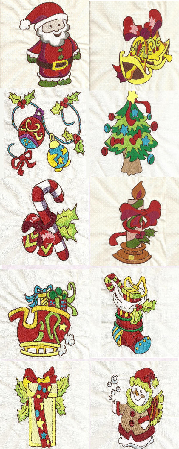 mixedchristmas machine embroidery contact sheet