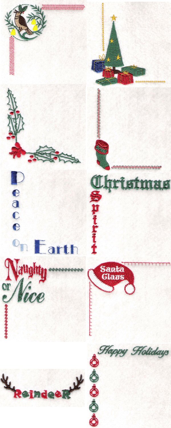 More Christmas Borders Embroidery Machine Design Details