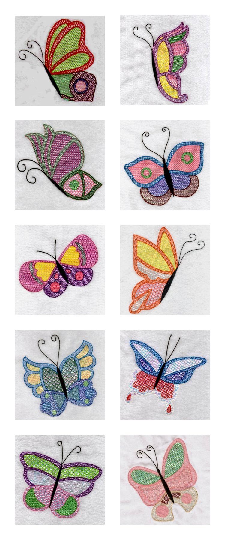 Mylar Butterflies Embroidery Machine Design Details