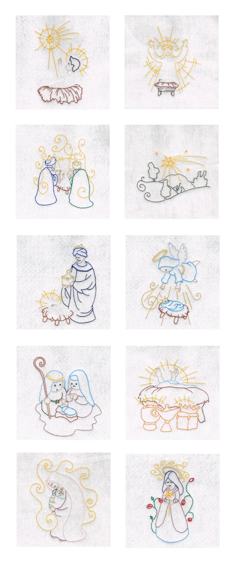 Nativity Color Lines Embroidery Machine Design Details