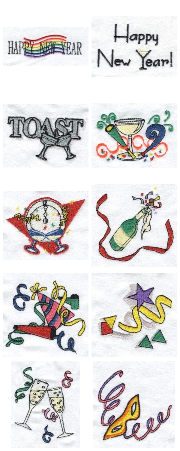 New Years Embroidery Machine Design Details