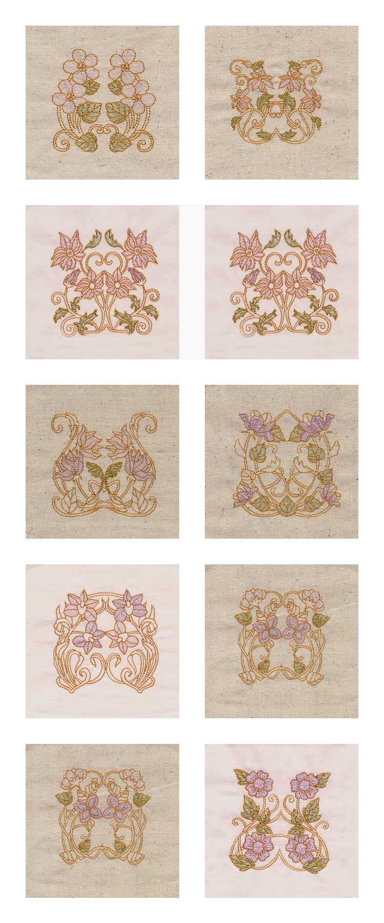Nouveau Art Designs Embroidery Machine Design Details