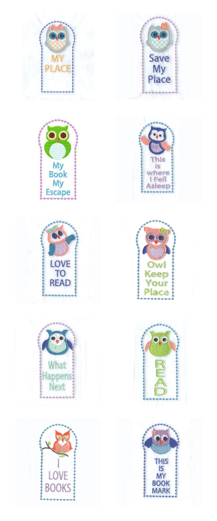 Owl Bookmarks Embroidery Machine Design Details