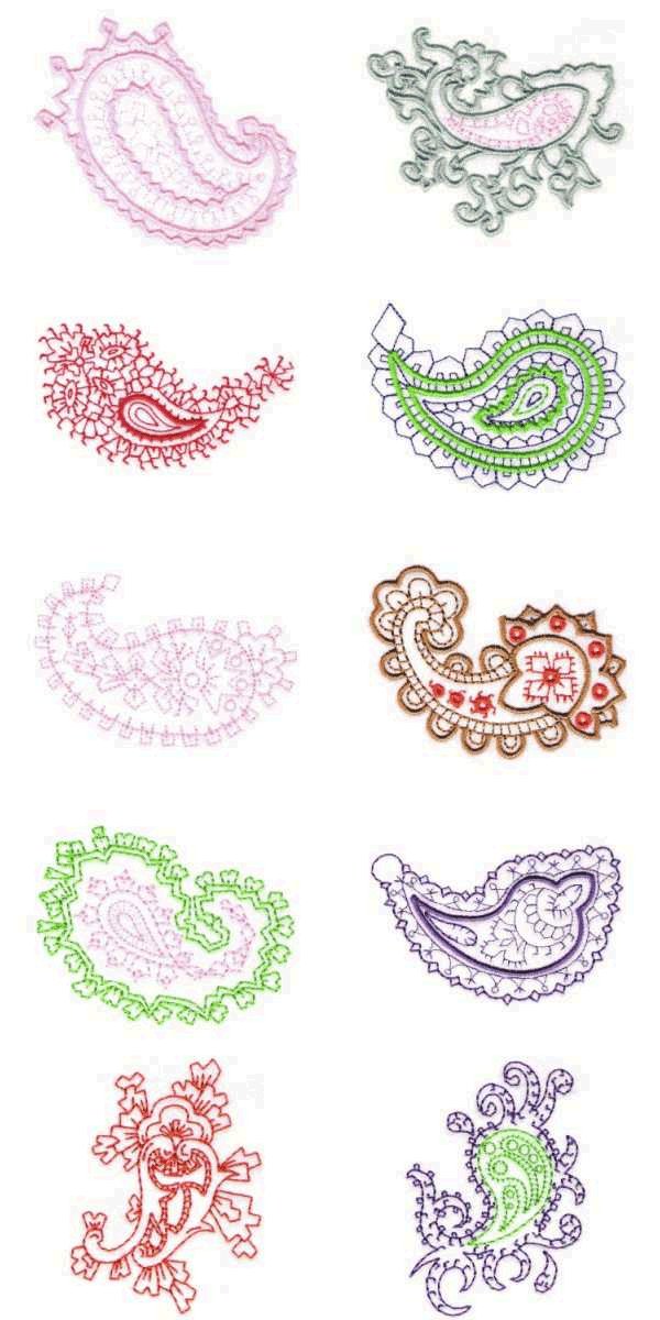 Paisley Embroidery Machine Design Details
