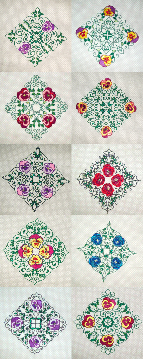 pansyblock machine embroidery contact sheet