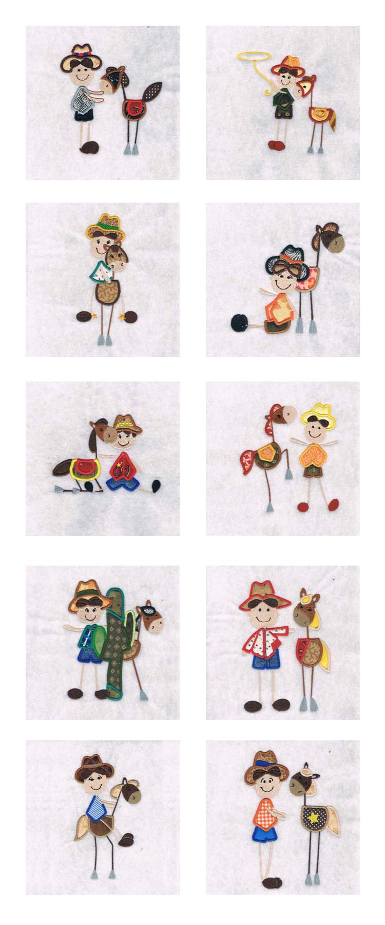 Patchy Cowboys and Horses Embroidery Machine Design Details
