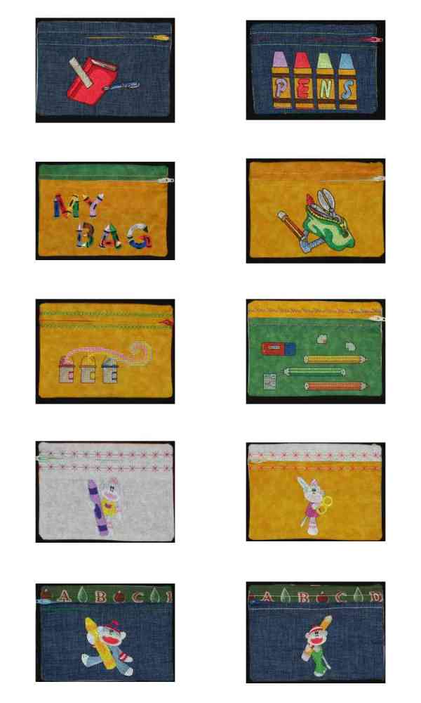 Pencil Cases Embroidery Machine Design Details