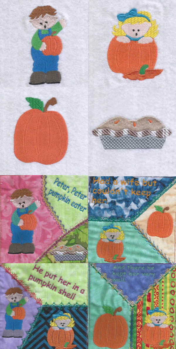 Peter Peter Pumpkin Eater Embroidery Machine Design Details