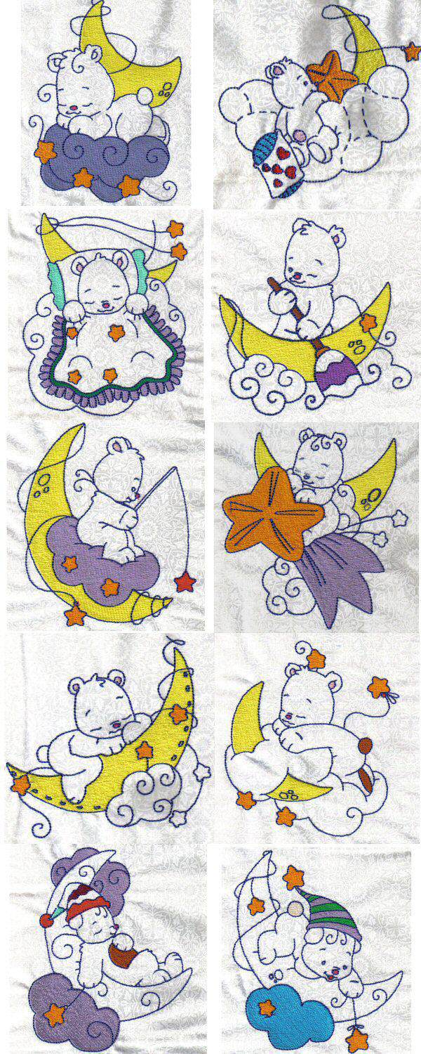 Partial Filled Bears Embroidery Machine Design Details