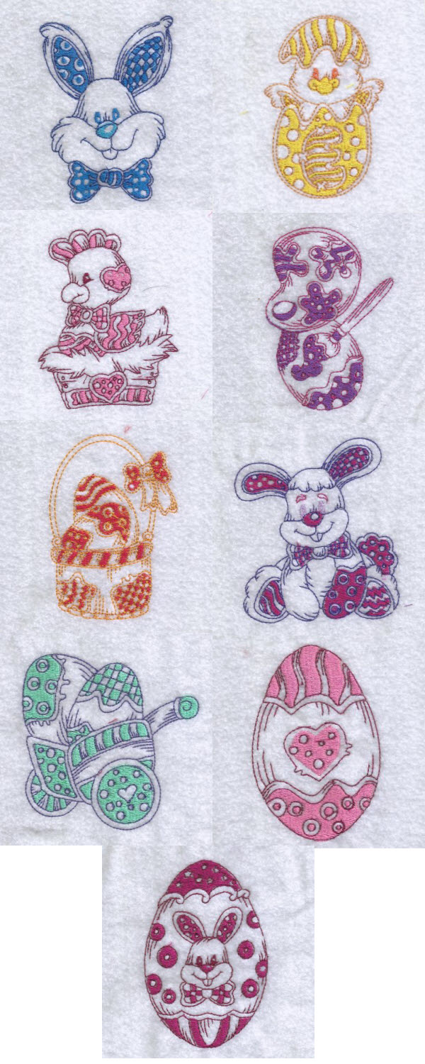 Partially Filled Easter Fun Embroidery Machine Design Details
