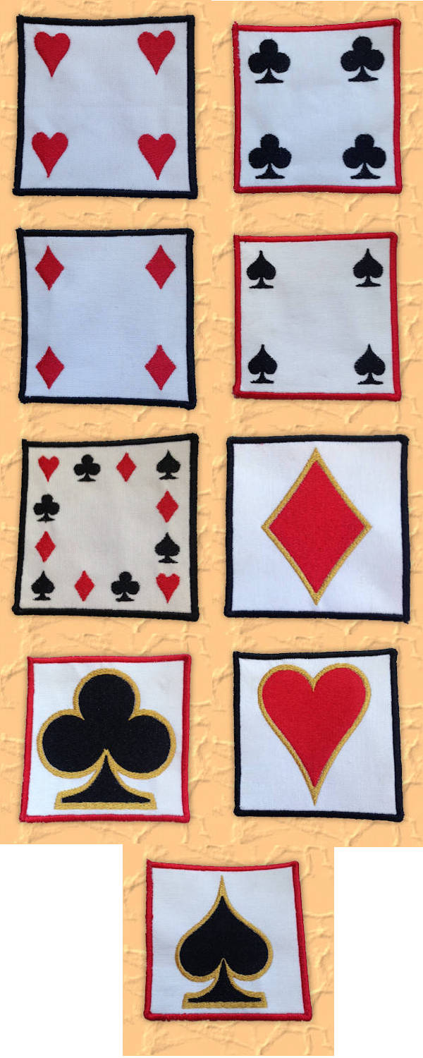 Poker Coasters Embroidery Machine Design Details