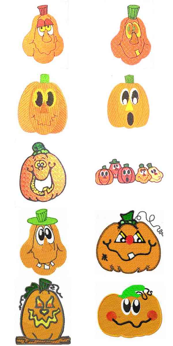 Pumpkin Friends Embroidery Machine Design Details