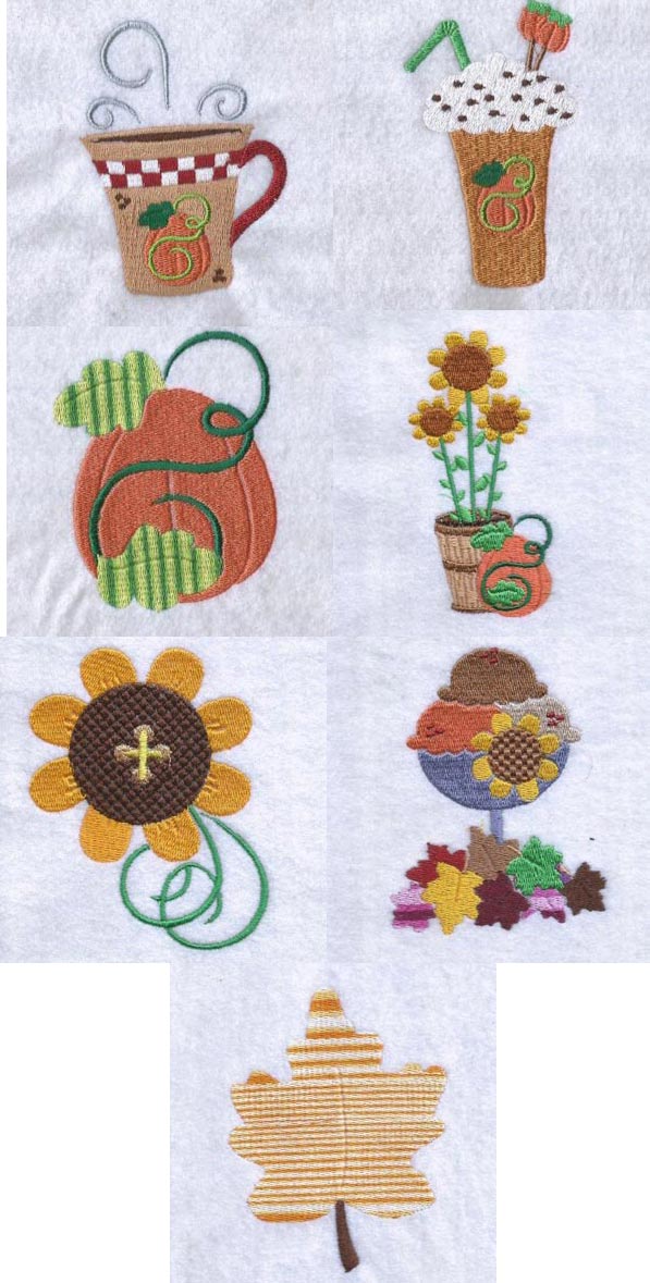 Pumpkin Spice Embroidery Machine Design Details