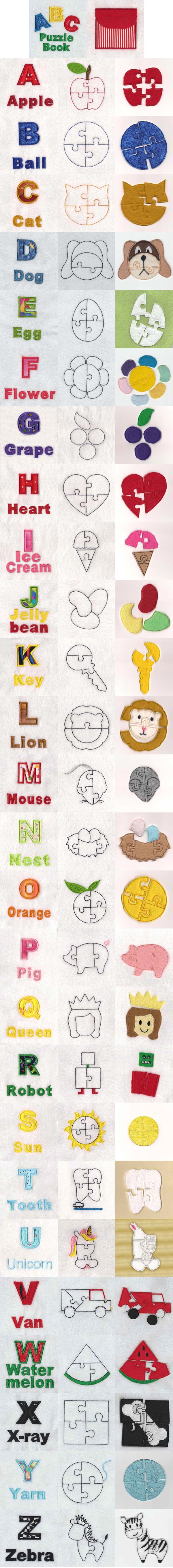 Puzzle Page Alpha Embroidery Machine Design Details