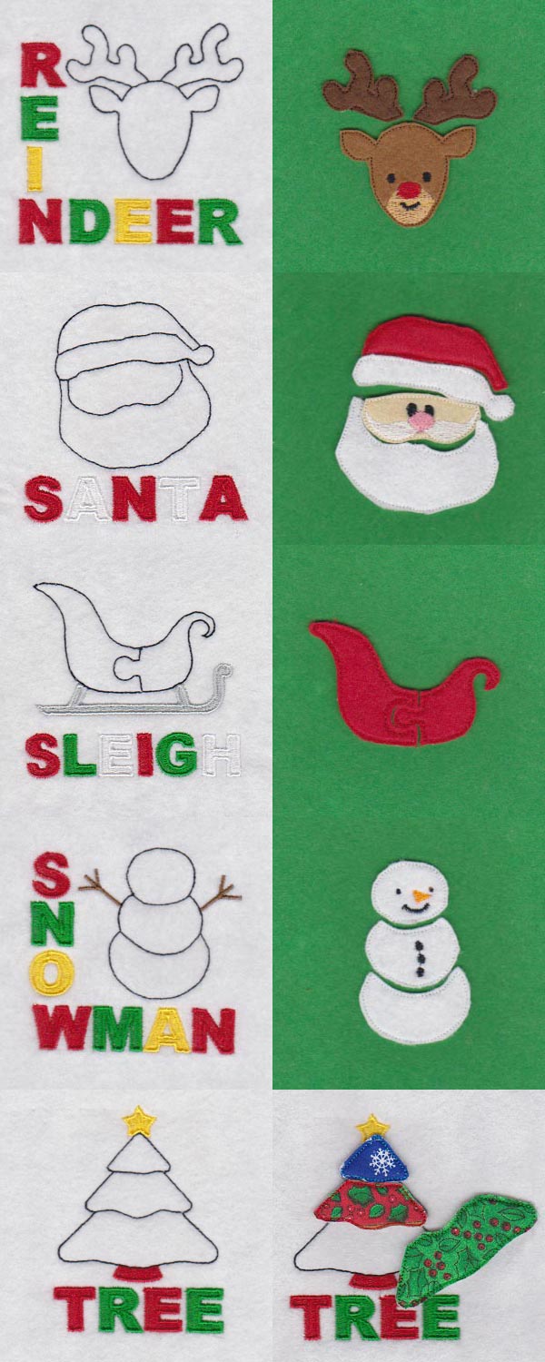 Puzzle Page Christmas Embroidery Machine Design Details