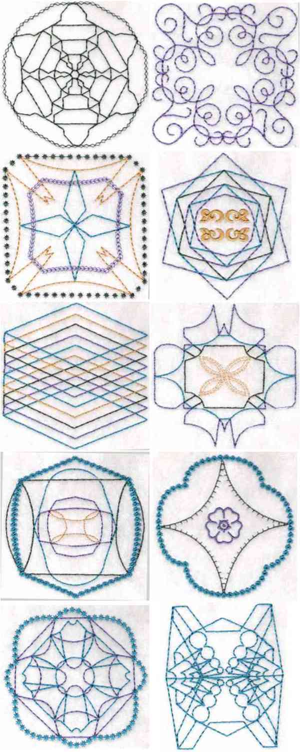 Quilt Block Doodles 2 Embroidery Machine Design Details