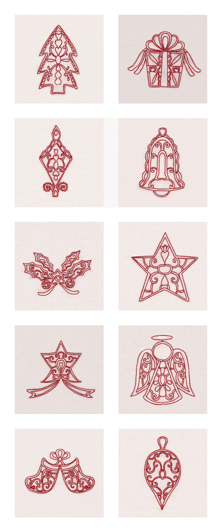 Red Decorative Christmas Time Embroidery Machine Design Details